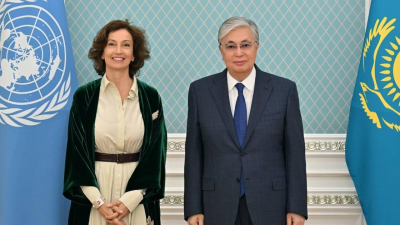 Прибывшая в Казахстан глава ЮНЕСКО поблагодарила Токаева за гостеприимство